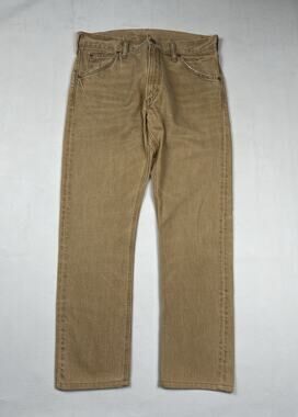 RRL Double RL High Slim Denim Jeans Mens 30x30 (fit 31x29) Beige Japanese Woven